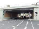 Eisenbahn�berf�hrung Alt-Stralau, Blickrichtung Westen.